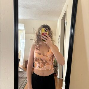 Altar'd State Peach-Trim Scoop Neck Top